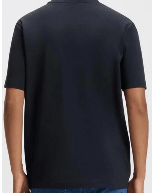 Boss Blue T-Chup Logo Print Relaxed Fit Dark T-Shirt for men