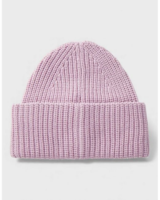COACH Pink Woven Patch Beanie Faded