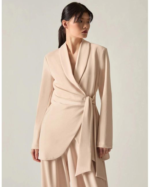 James Lakeland Natural Cream Side Sash Blazer