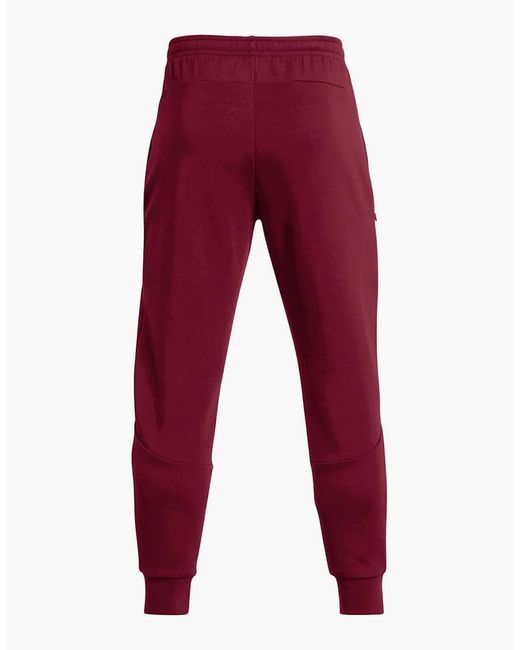 Under Armour Red Unstoppable Solid Patterned Slim Joggers for men