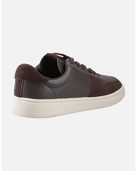 TOMS Brown Trvl Lite Court Leather Trainers for men
