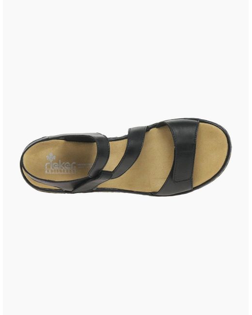 Rieker Black Sphere Riptape Sandals