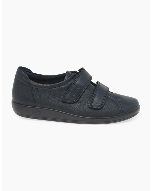 Ecco Black Soft 2 Strap Casual Trainers