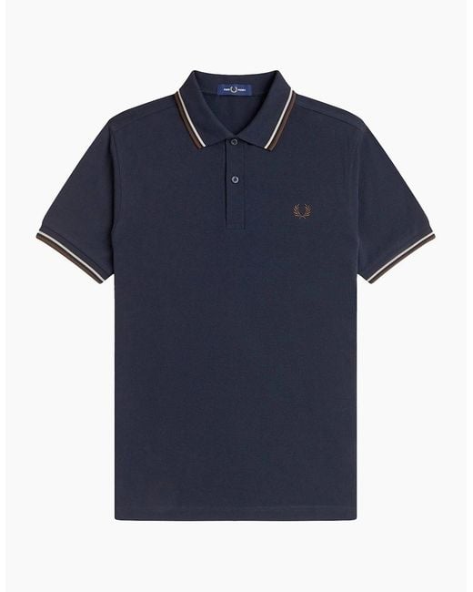 Fred Perry Blue Twin Tipped Polo Shirt for men