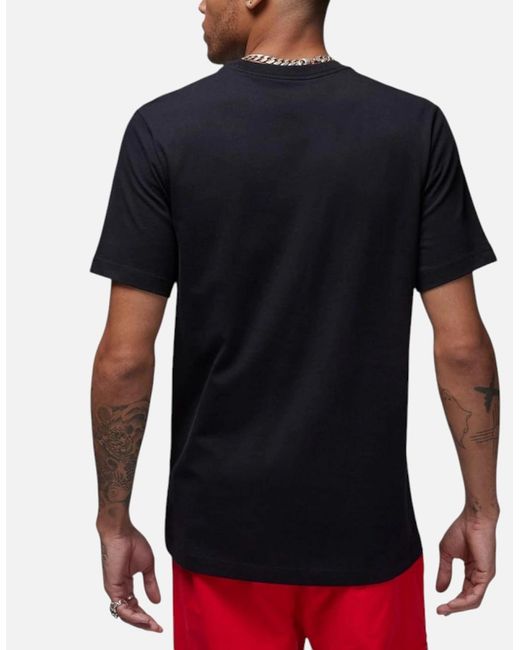 Nike Black Fd7301 Air Jordan Graphic Crew Neck T Shirts Athletic Cotton Retro Tee for men