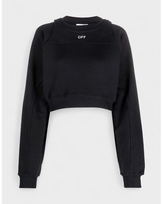 Off-White c/o Virgil Abloh Black Off Stamp Round Crop Crewneck