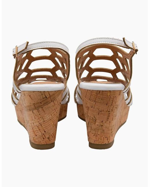 Lotus White Rhi Wedge Sandals
