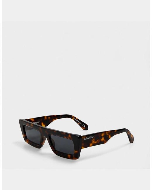 Off-White c/o Virgil Abloh White Ontario Rectangle Full Rim Sunglasses for men
