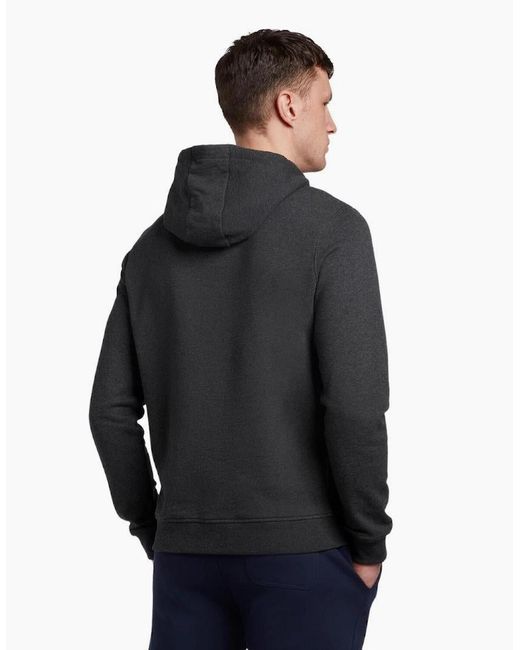 Lyle & Scott Gray Lyle & Scott Branded Charcoal Marl Pull-Over Hoodie for men