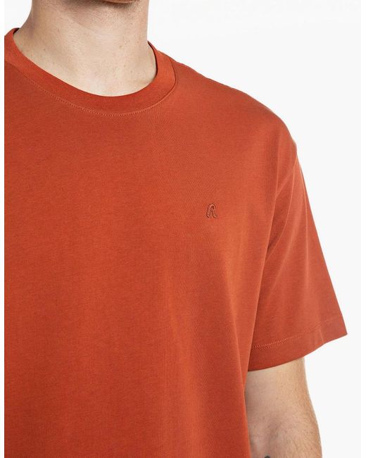 Replay Orange R Logo Crew Neck T-Shirt Rust for men