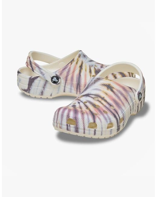 CROCSTM Multicolor Classic Tie Dye Adults Clogs Chalk/Multi