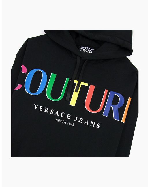 Versace Black Jeans Couture Logo Hoody for men