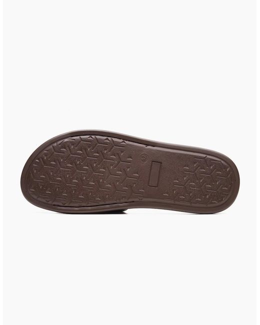 Base London Brown London Albany Leather Slides for men