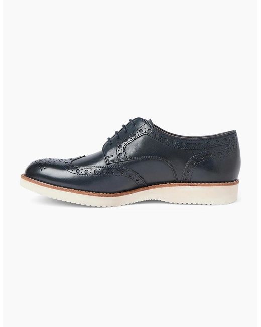 Oliver Sweeney Blue Antiqued Leather Derby Brogues for men