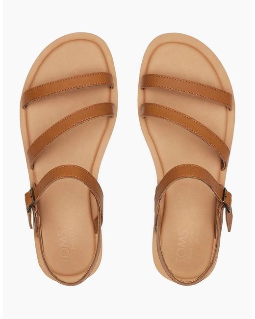 TOMS Brown Kira Leather Tan Sandals for men