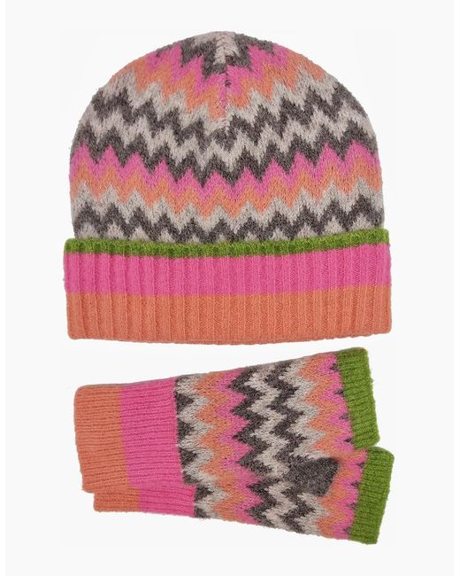 Nooki Design Pink Dora Chevron Beanie