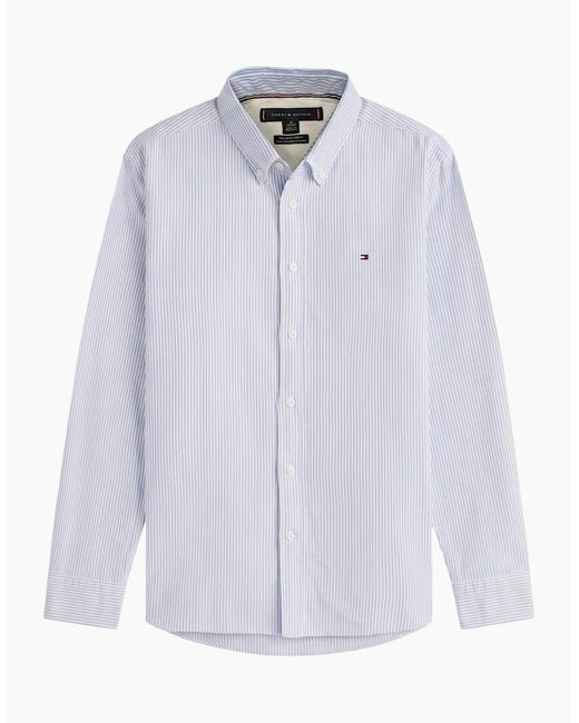 Tommy Hilfiger Gray Oxford Shirts Long Sleeve Cotton for men