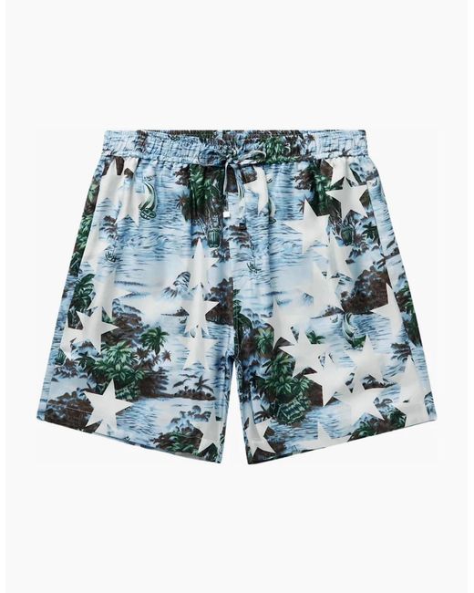 Amiri Blue Tropical Star Swim Shorts