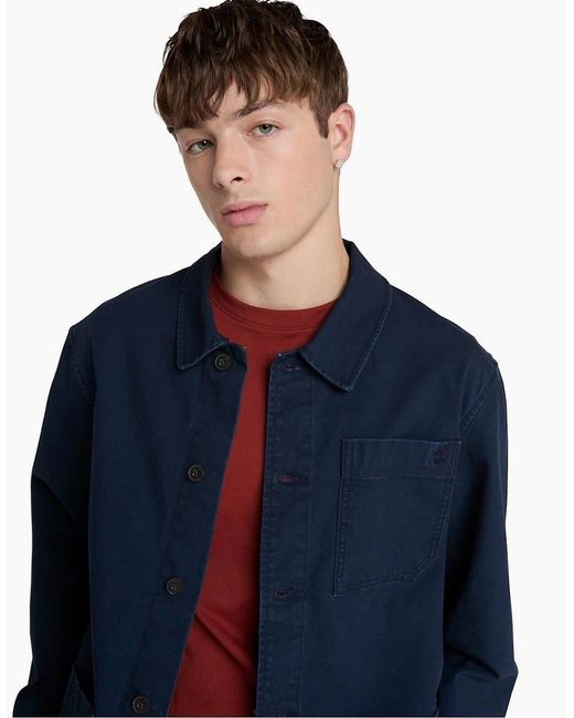 Timberland Blue Washed Canvas Field Jacket for men
