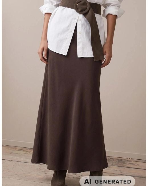 Fynch-Hatton Brown Bias Cut Lyocell Skirt