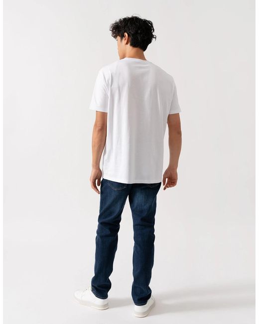ARMANI EXCHANGE White T-Shirt With Tonal Milano/New York Logo for men