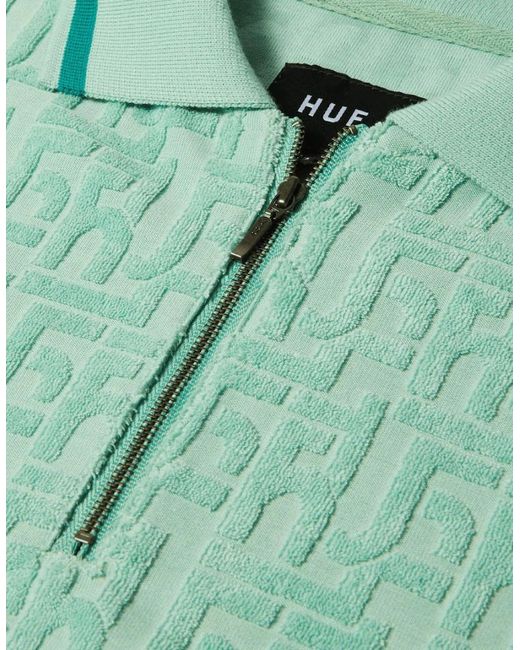 Huf Green Tether Jacquards Terry Jade Top for men