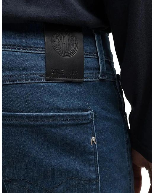 Replay Blue Hyperflex Anbass Slim Tapered Jeans for men