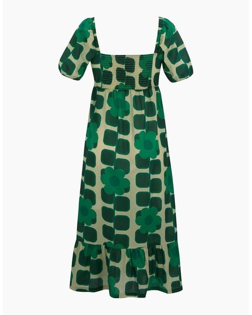 Regatta Green Ladies Orla Kiely Giant Square Flower Summer Midi Dress