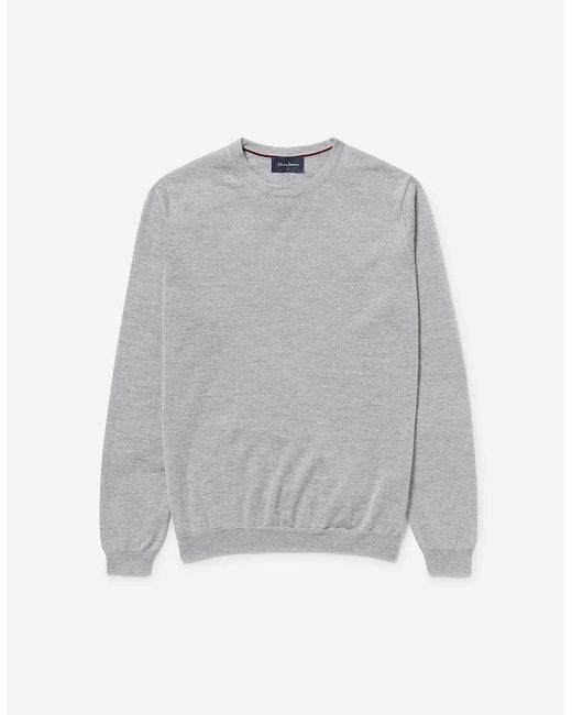 Oliver Sweeney Gray Merino Wool Crew Neck Jumper for men