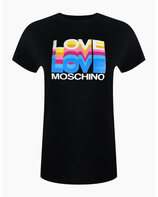 Love Moschino Black Layered Logo T-Shirt