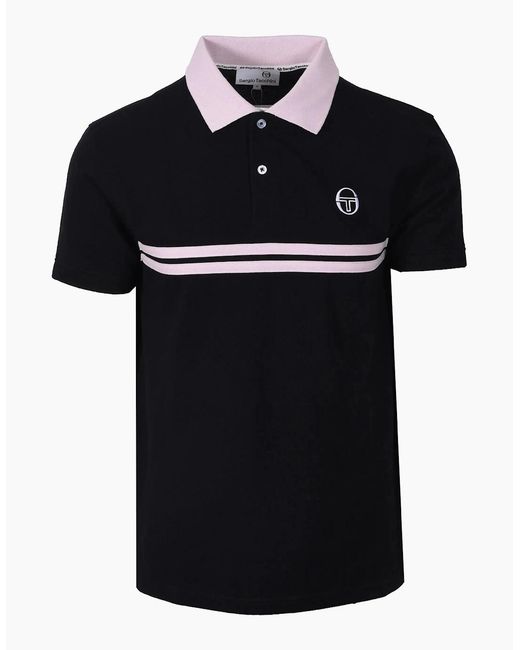 Sergio Tacchini Black Supermac Polo/Light Lilac for men