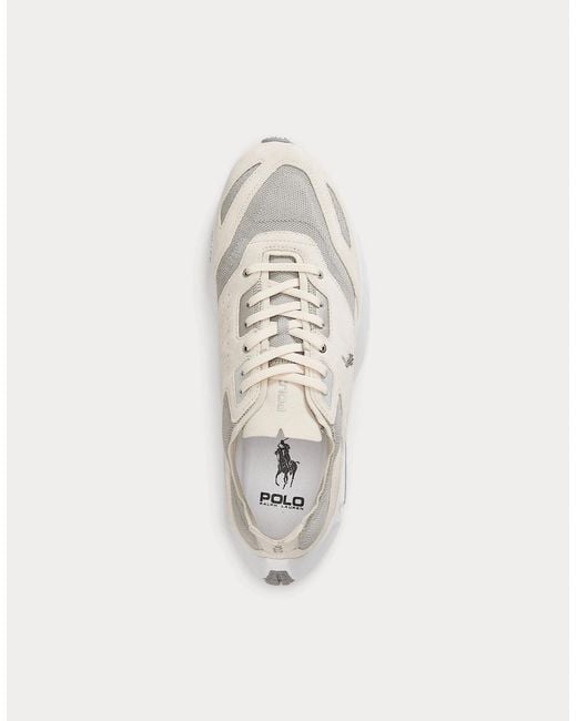 Polo Ralph Lauren White Boerum Knit Casual Trainers Soft/Dove for men