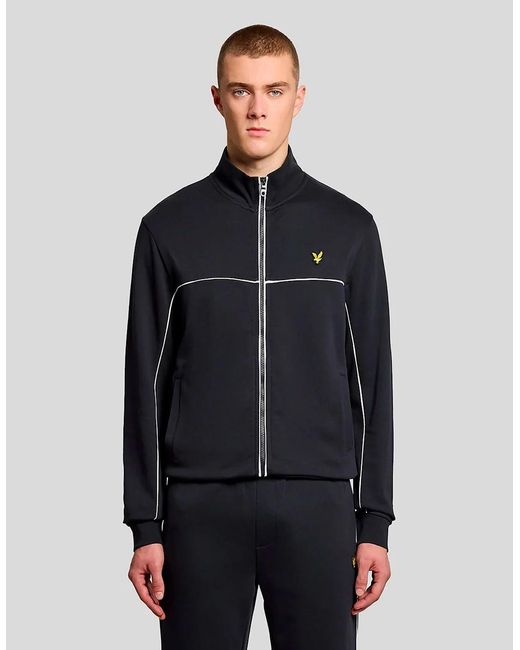 Lyle & Scott Blue Lyle & Scott Piped Full Zip Track Top Dark for men