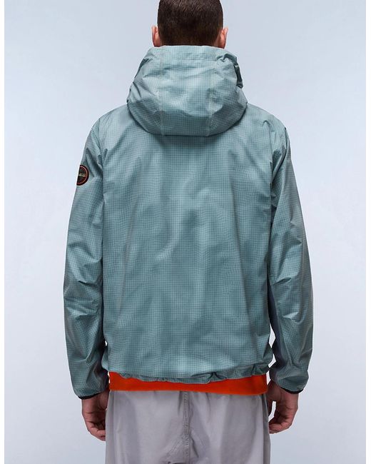 Napapijri Blue Tartuca Print Short Jacket for men