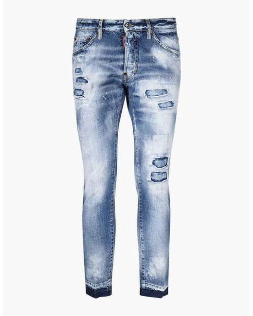 DSquared² Blue Cool Guy Cropped Denim Pants for men