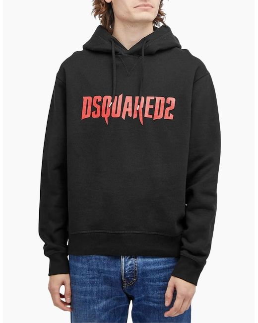 DSquared² Black Horror Logo Hoodie for men