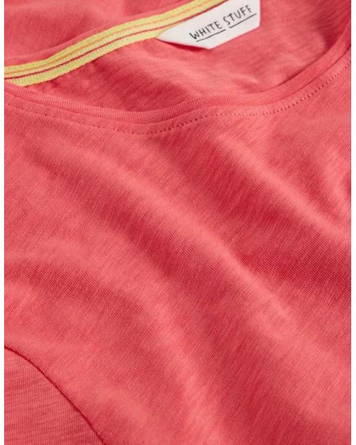 White Stuff Red Abbie Tee Mid Coral