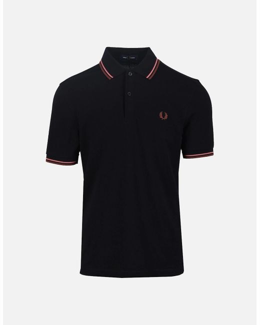Fred Perry Black Twin Tipped Polo/Putty/Whisky for men