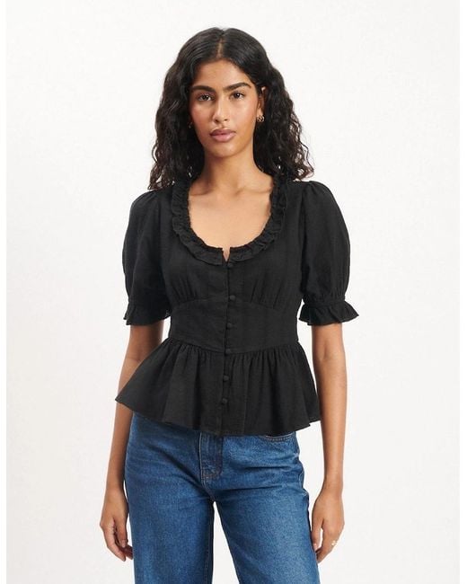 Nobody's Child Black Blouse Plain