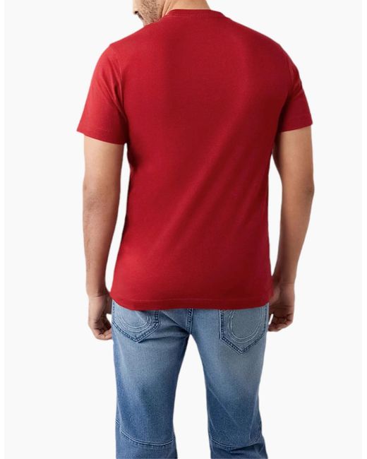 True Religion Red 107812 T Shirts Short Sleeve Buddha Soft Summer Crew Neck Tee for men
