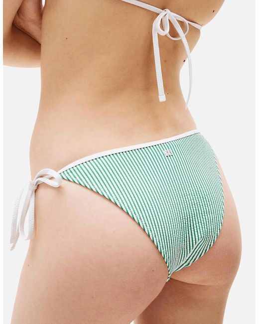 Tommy Hilfiger Blue Seersucker Stripe Bikini Bottoms, Radiant
