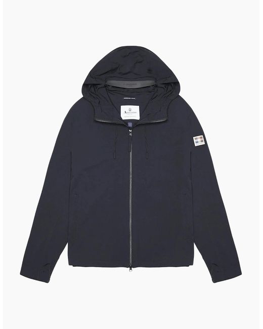 Aquascutum Blue Active Hooded Stretch Windbreaker Jacket for men