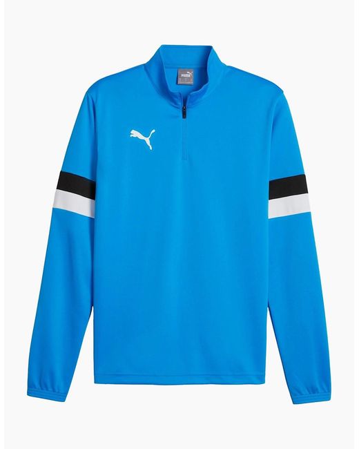 PUMA Blue Teamrise Quarter Zip Top for men