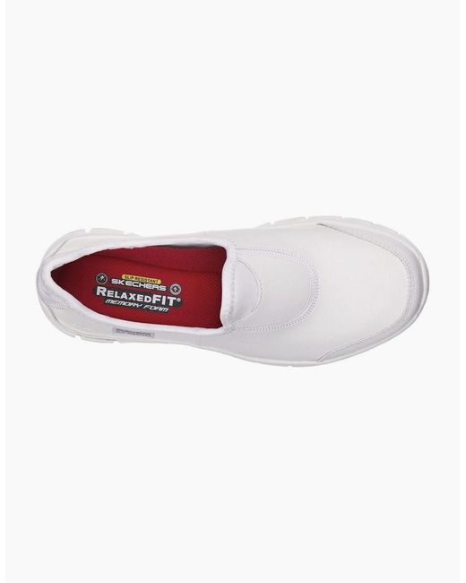 Skechers White Sure Track Slip On Sports Shoes