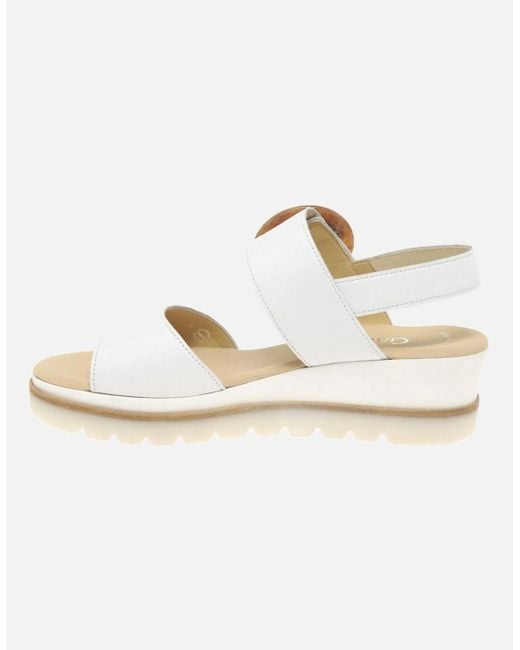 Gabor Metallic Yeo Wedge Mid Heel Sandals