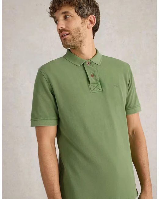 White Stuff Green Utility Polo Bright for men