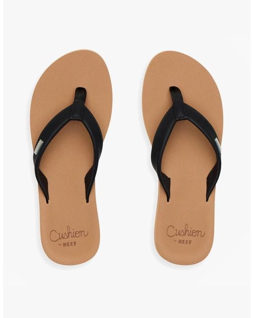 Reef Black Baja Sands Toe-Post Sandals/Tan