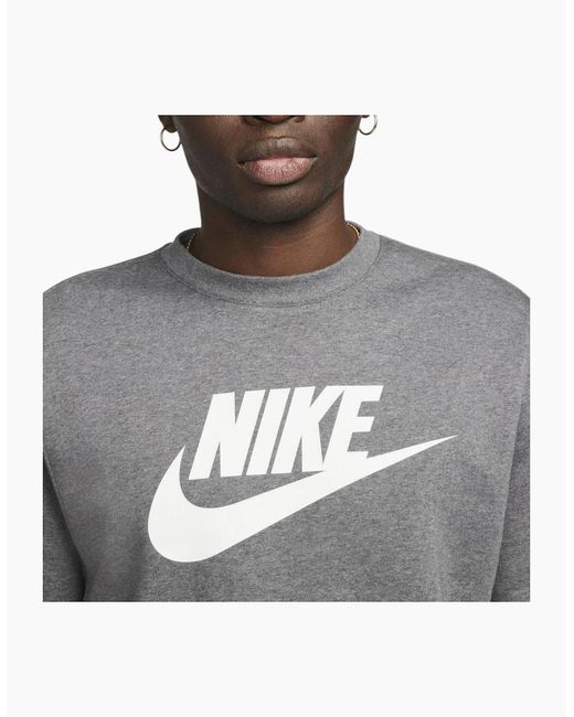 Nike Gray Dq4912 Sweatshirt Sportswear Club Fleece Crew Neck Pullover Jumper New for men