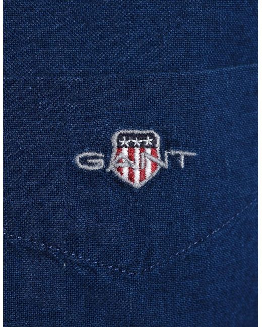 Gant Blue Reg Oxford Shirt Dark for men