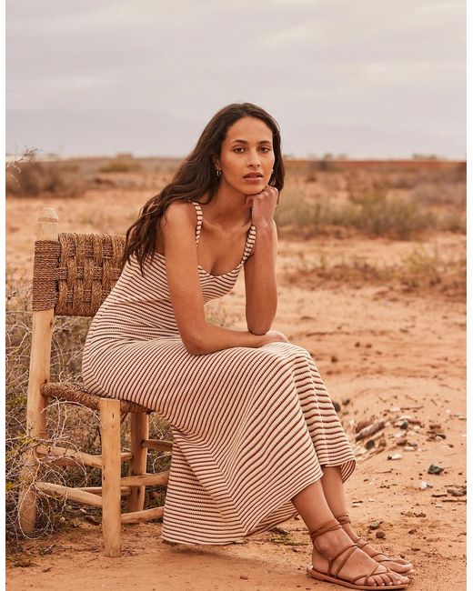 Ro&zo Brown Striped Knitted Dress